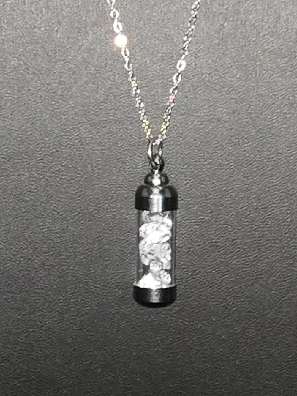 Simulated DIAMOND filled amulet with chain...26001